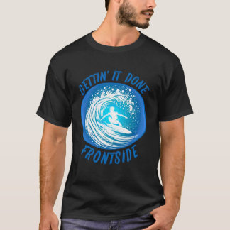 Men Surfing Regular Foot Frontside Retro Graphic S T-Shirt
