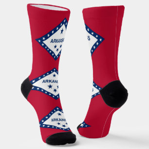 Men sustainable crew socks with flag of Arkansas