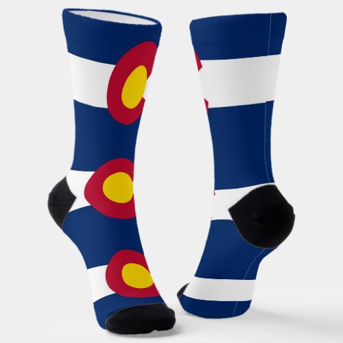 Men sustainable crew socks with flag of Colorado
