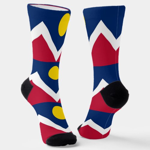 Men sustainable crew socks with flag of Denver