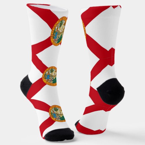 Men sustainable crew socks with flag of Florida