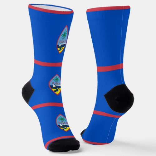 Men sustainable crew socks with flag of Guam US