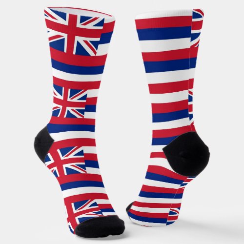 Men sustainable crew socks with flag of Hawaii