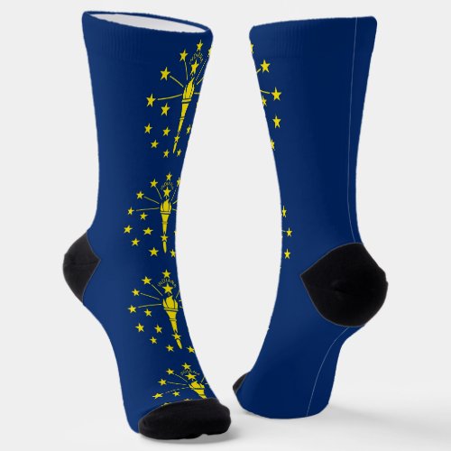 Men sustainable crew socks with flag of Indiana