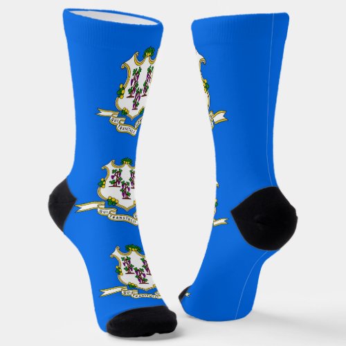 Men sustainable socks with flag of Connecticut