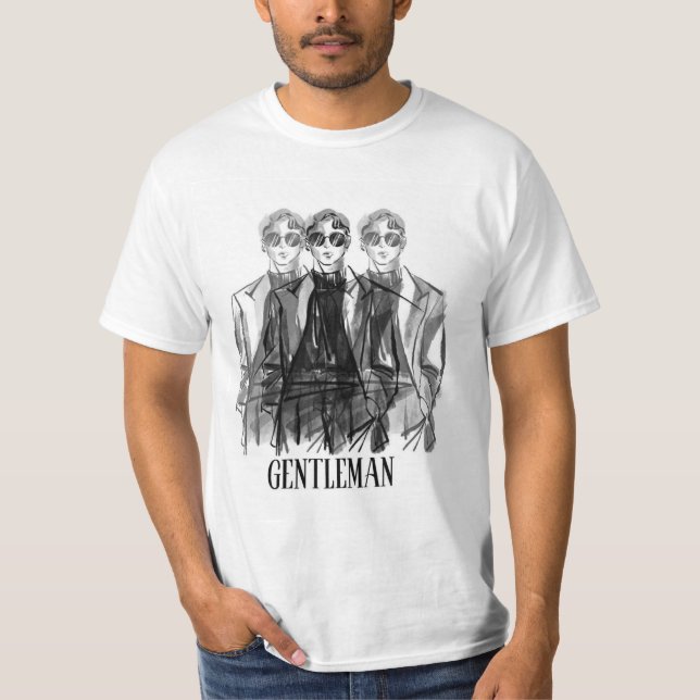 men t shirt front back design gantlemen design (Front)