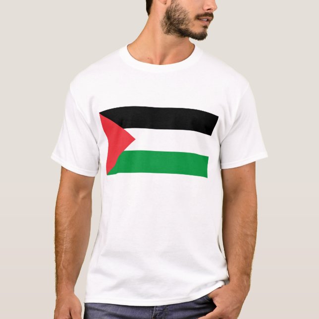 Men T Shirt with Flag of Palestine (Front)