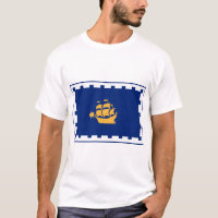 Men T Shirt with Flag of Quebec City, Canada