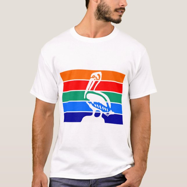 Men T Shirt with Flag of St. Petersburg, Florida (Front)