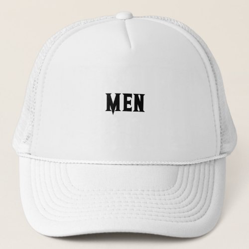 MEN Text White color Handsome Boys Mens Sports Trucker Hat