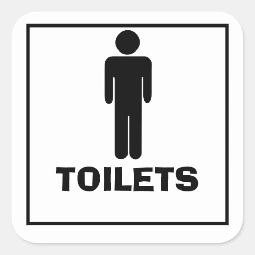 MEN toilets Square Sticker