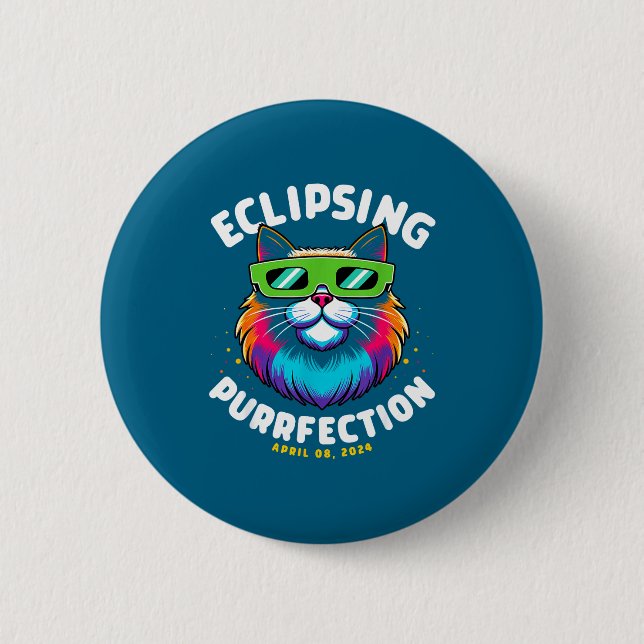 Men Total Solar Eclipse Totality Astronomy Button (Front)