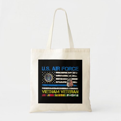 Men US Air Force Vietnam Veteran USAF Veteran Fl Tote Bag