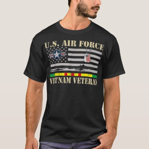 Men US Air Force Vietnam Veteran USAF Veterans Da T_Shirt