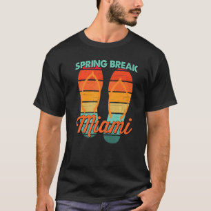 Men Vintage Spring Break Retro Miami Vacation Flip T-Shirt