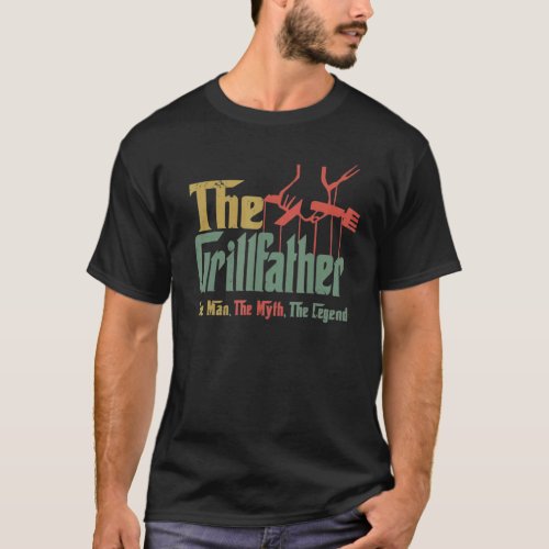 Men Vintage  The Grillfather Grill Fathers Vintage T_Shirt