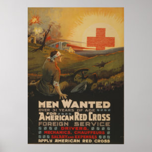 Men Wanted for American Red Cross Poster