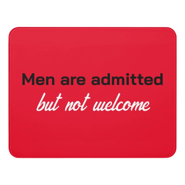 Men Welcome Door Sign (Contemporary Front)