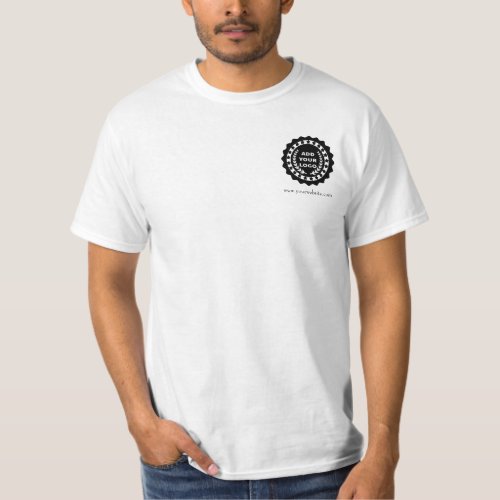 Men White Business Logo Custom T_Shirt