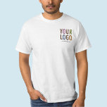 Men White Value T-shirt With Custom Company Logo at Zazzle