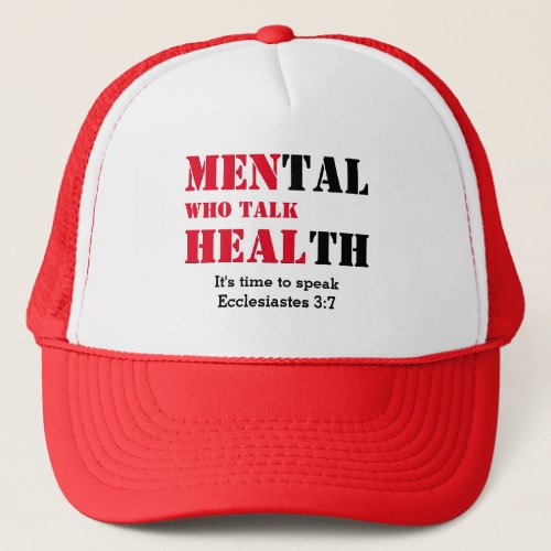 MEN WHO TALK HEAL Mens Mental Health RED Trucker Hat