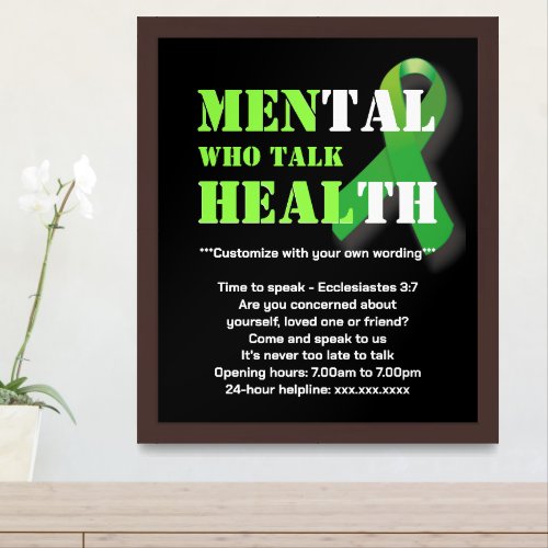 MEN WHO TALK HEAL Mens Mental Health Support Framed Art