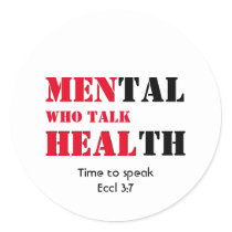 MEN WHO TALK HEAL Mental Health Custom Text Classic Round Sticker
