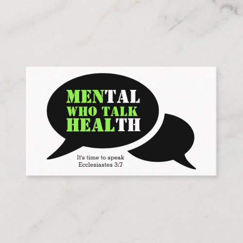 MEN WHO TALK HEAL  Scripture  Mental Health Business Card
