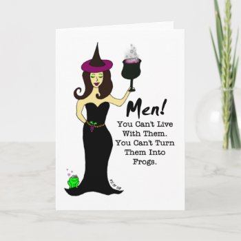 "men!" Wine Witch Just For Fun Card by Victoreeah at Zazzle