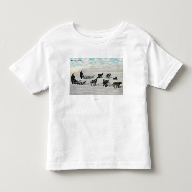 Men with "Artic Fast Mail" Dogsled Toddler T-shirt (Front)