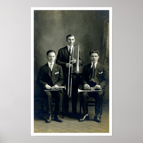 Men with Brass Instruments Poster
