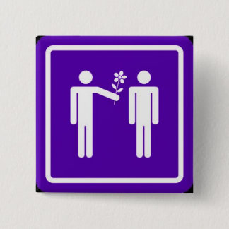 "Men With Flower" Button
