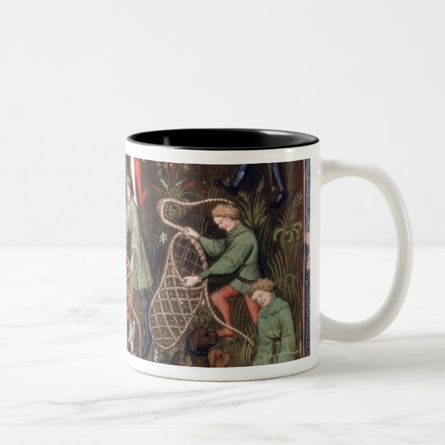 Men with nets Two-Tone coffee mug (Right)