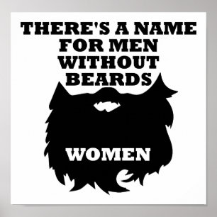 Men Without Beards Funny Poster