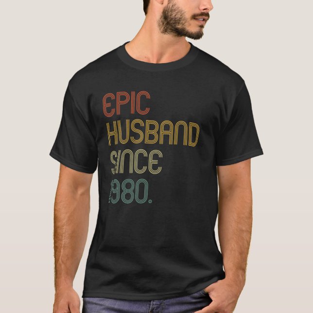 Men Women 42Nd Wedding Anniversary Epic Husband Si T-Shirt (Front)