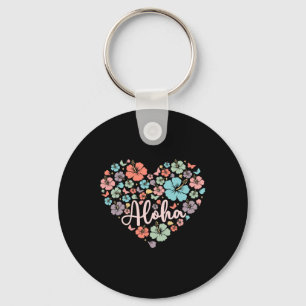 Men Women Aloha Hawaiian Family Vacation Flower He Keychain