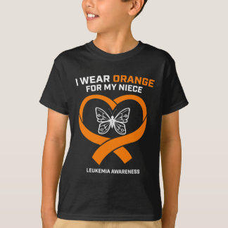 Men Women Aunt I Wear Orange For My Niece Leukemia T-Shirt