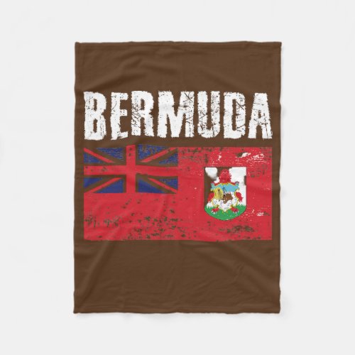 Men Women Bermuda National Pride Distress Bermuda Fleece Blanket