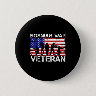 Men Women Bosnian War Veteran Button