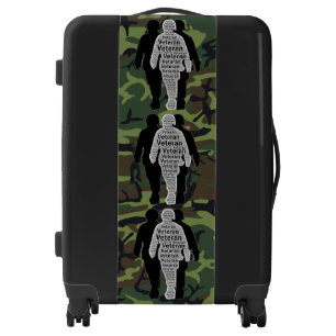 Men Women Camouflage US Army Veteran luggage