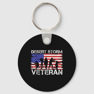 Men Women Desert Shield Vet Desert Storm Veteran Keychain