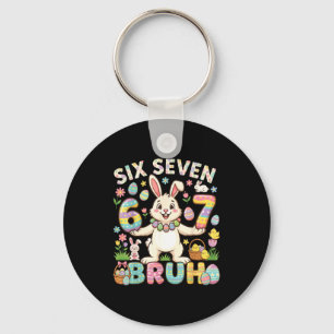 Men Women Easter Day Bruh 67 Meme Keychain