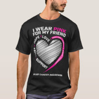 Men Women I Wear Pink For My Friend Breast Cancer 