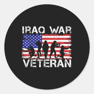 Men Women Iraq War Veteran Classic Round Sticker