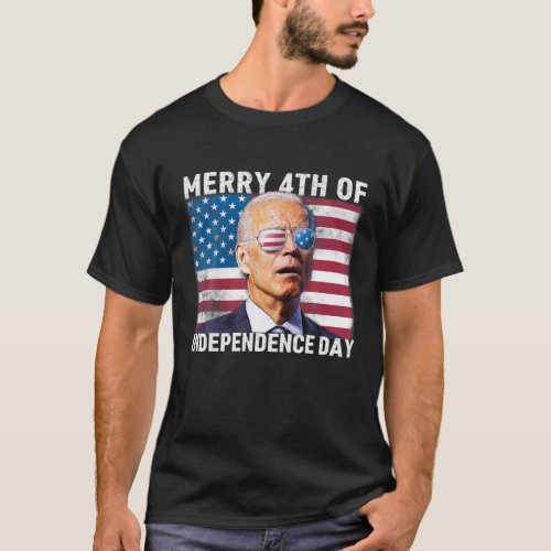 Men Women Joe Biden Confused Merry 4Th Of Independ T_Shirt