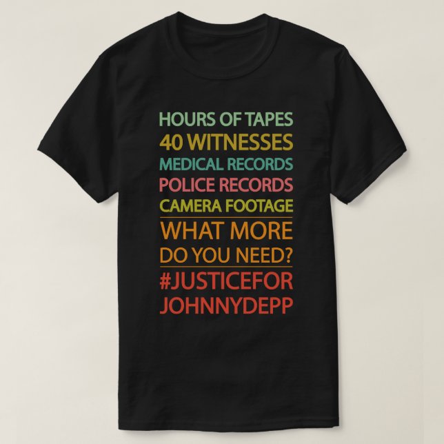 Men Women Justice For Johnny Depp T-Shirt (Design Front)