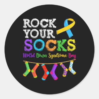 Men Women Kid Down Syndrome Awareness Classic Round Sticker