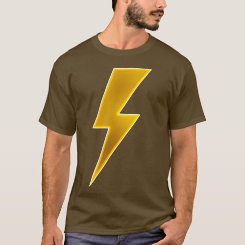 Men Women Kids Cool Yellow Lightning Bolt Print T_Shirt