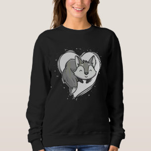 Men Women Kids Fox Heart Animal Furry 2 Sweatshirt