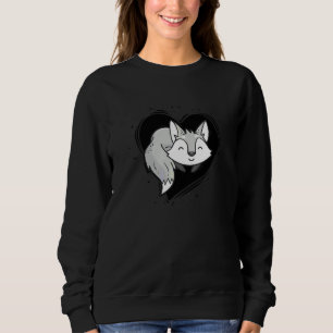 Men Women Kids Fox Heart Animal Furry 2 Sweatshirt